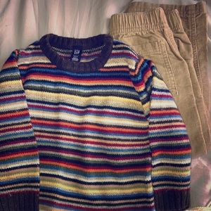 Little boys sweater and corduroy pant set